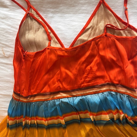 NWT Anthropologie Tanvi Kedia V-Neck Silky Colorblock Midi Dress size S - Picture 11 of 13